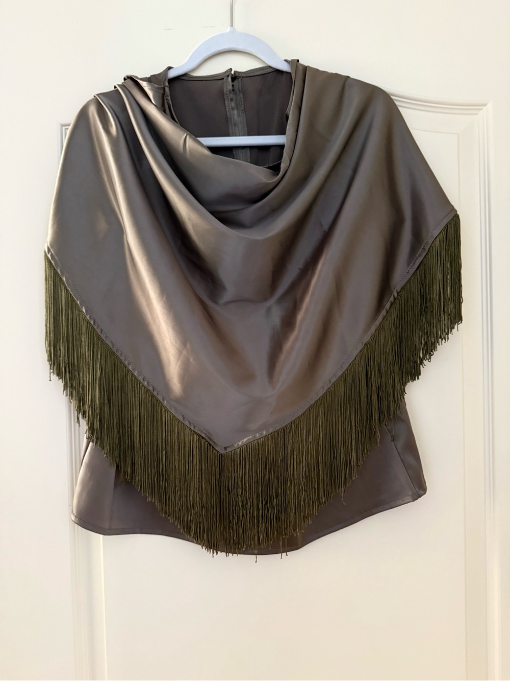 Viral fringe scarf top